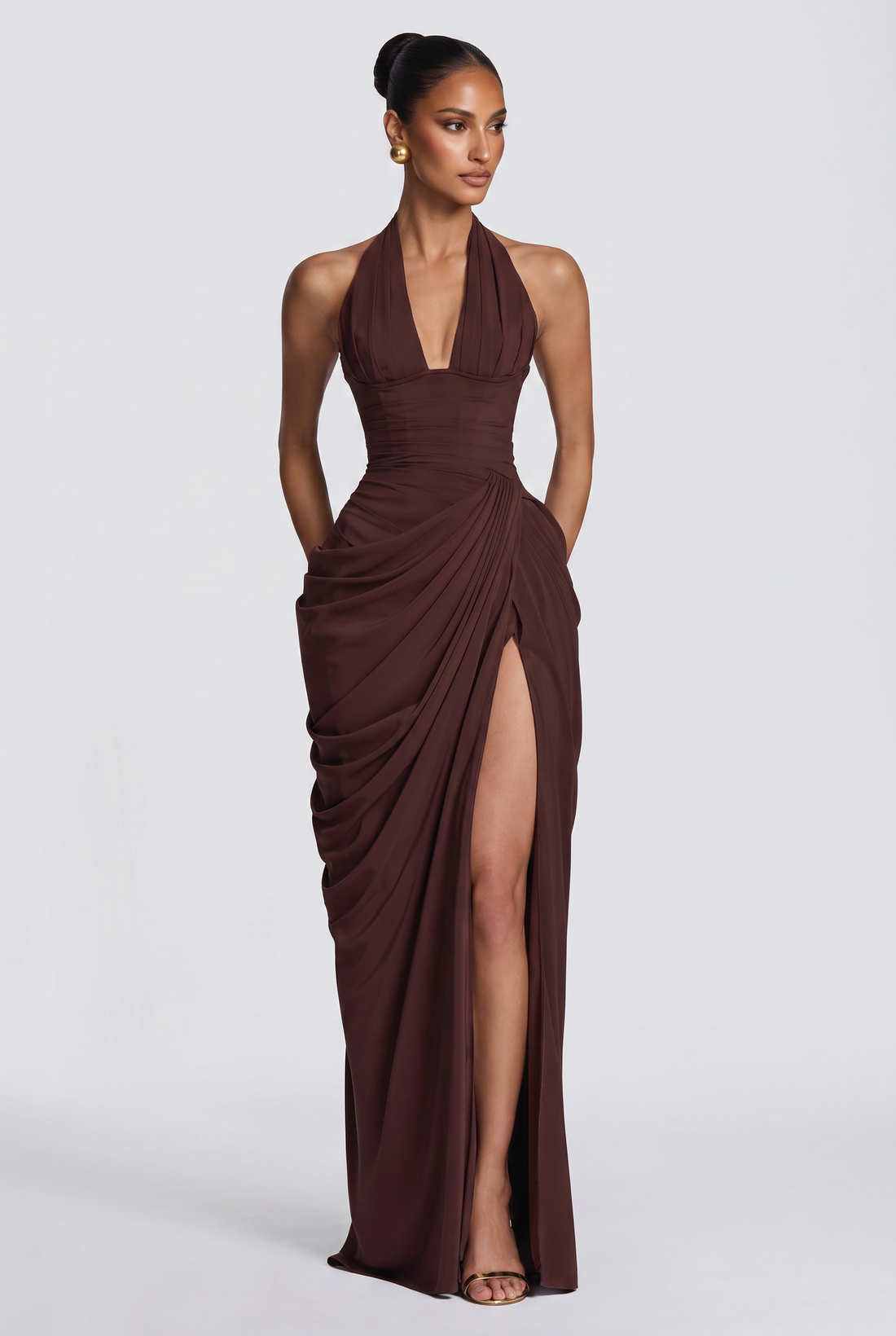 Robe Longue Minette - Prune Marron