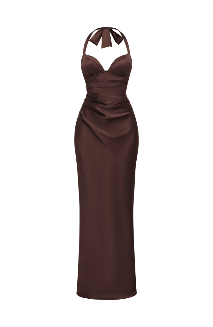 Ophelia Maxi Dress - Plum Brown