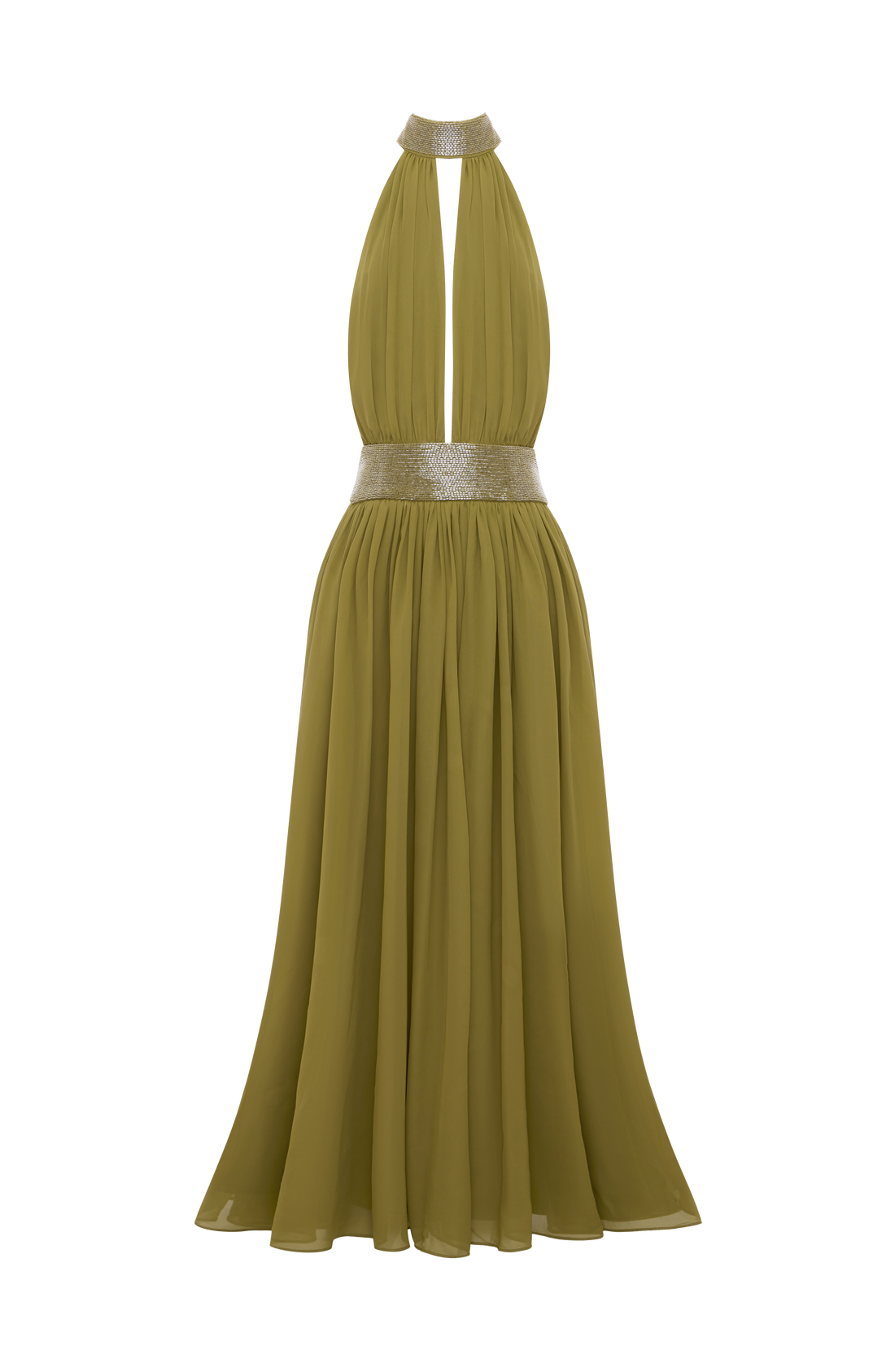 Robe Longue Rosalina - Olive Foncé