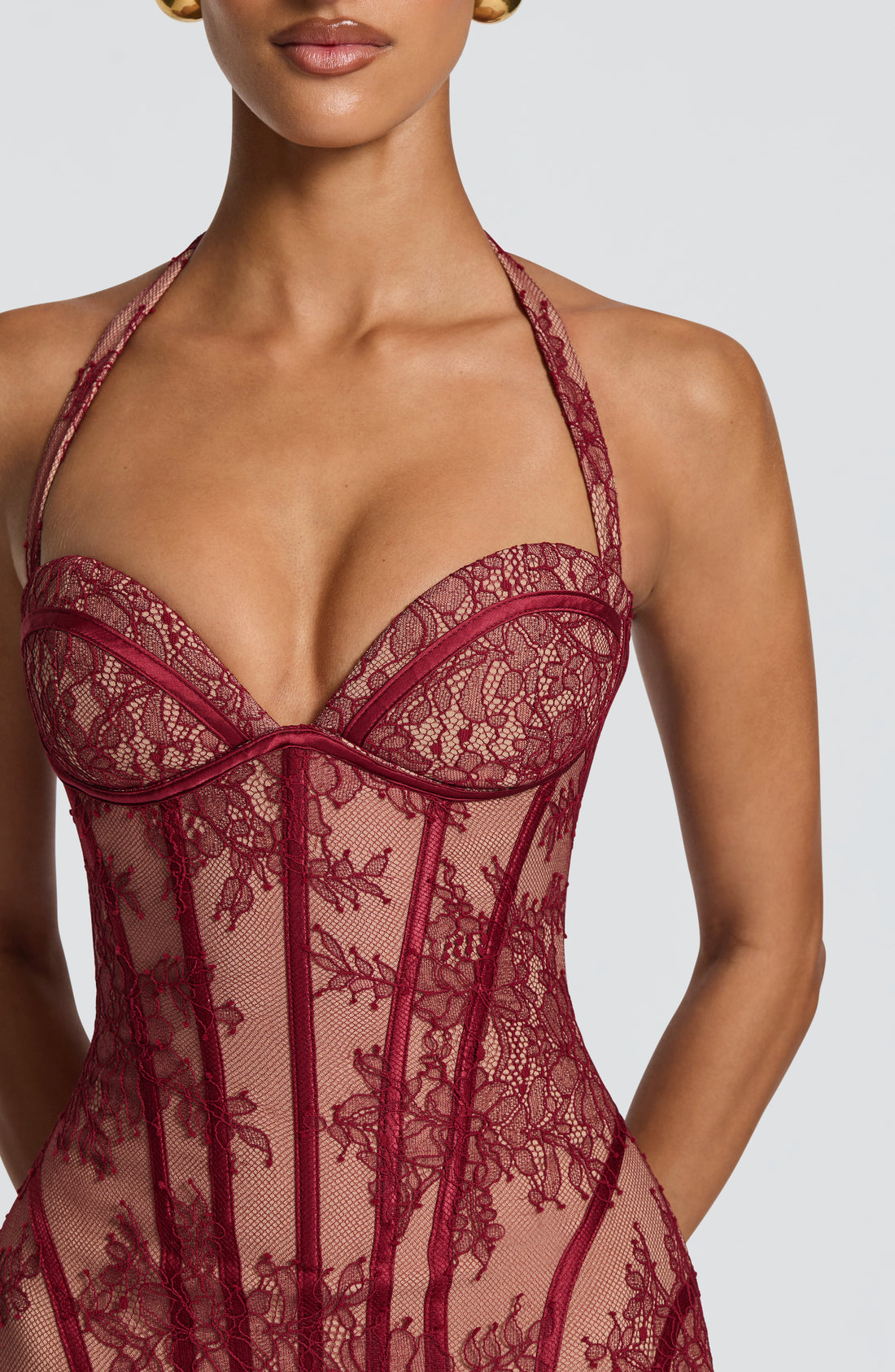 Robe Mi-Longue Rona - Bordeaux