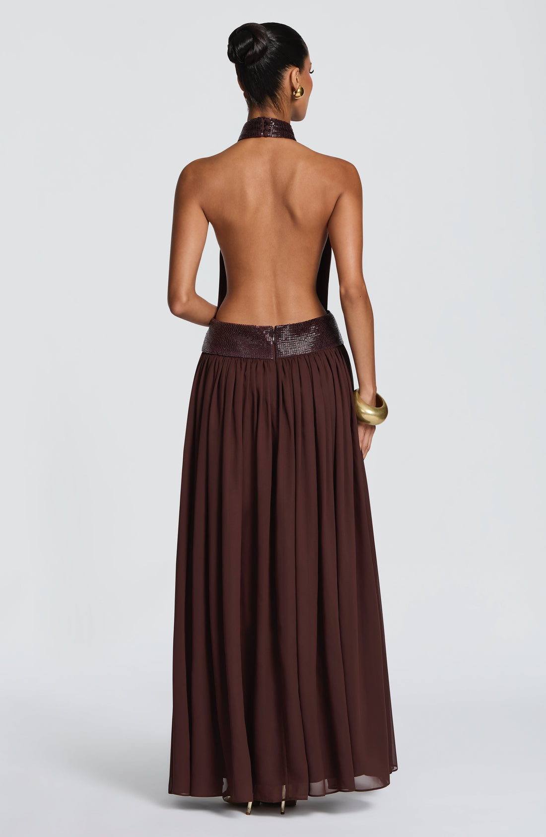 Robe Longue Rosalina - Prune Marron