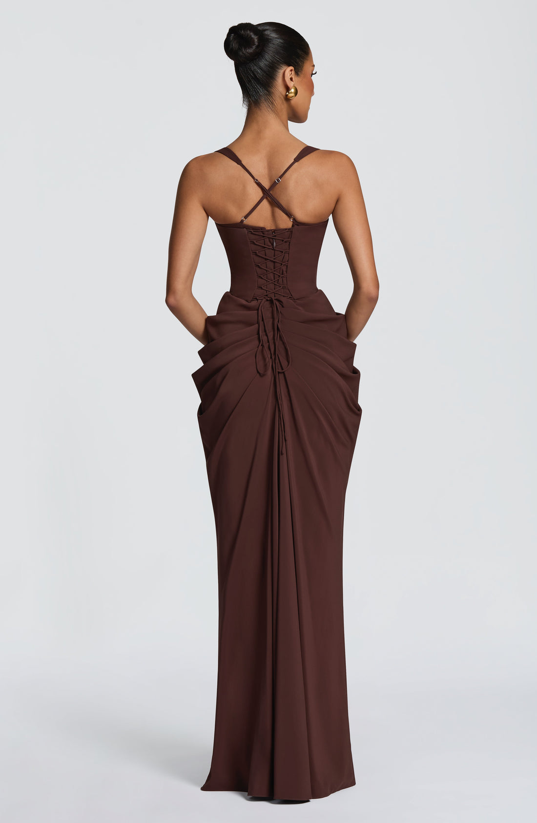 Robe Longue Lucille - Prune Marron