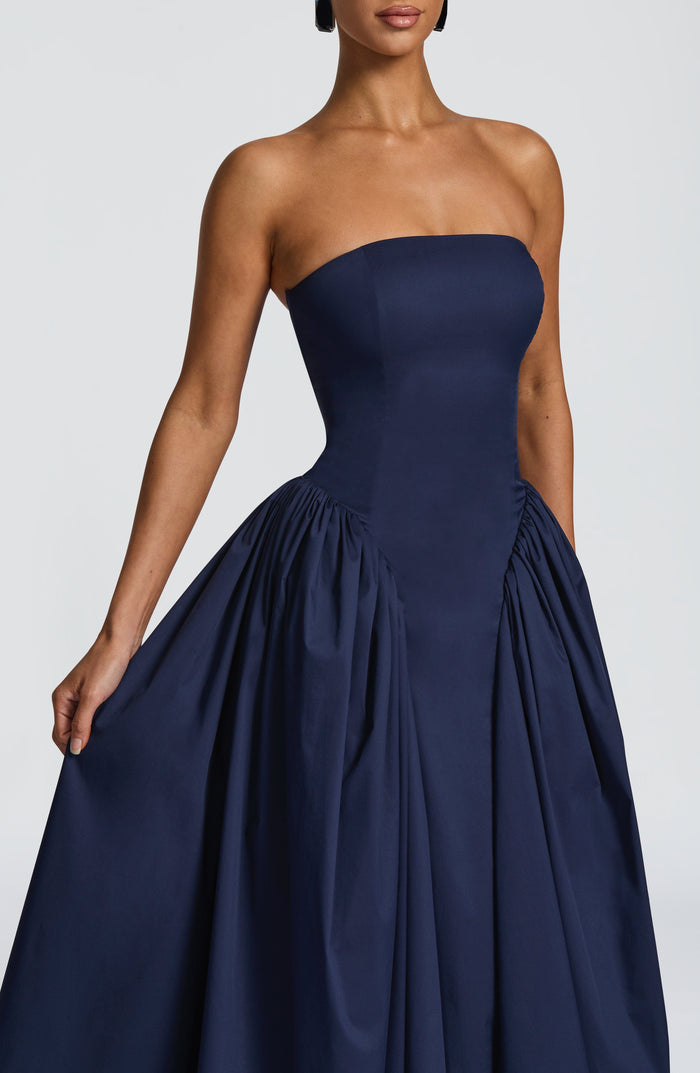 Robe Mi-Longue Darla - Bleu Marine