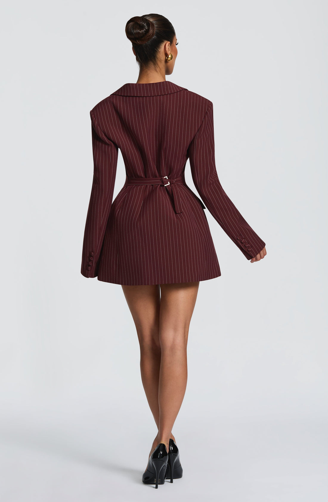 Elvira Mini Dress - Burgundy Stripe