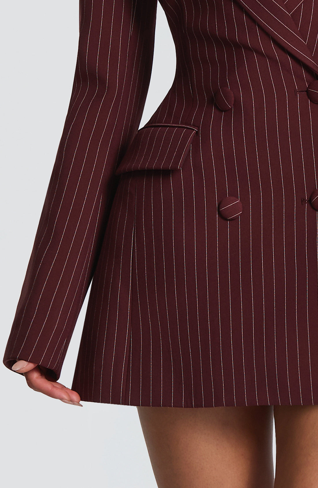 Elvira Mini Dress - Burgundy Stripe