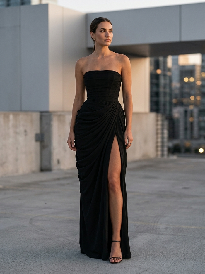 Robe Longue Cyra - Noir