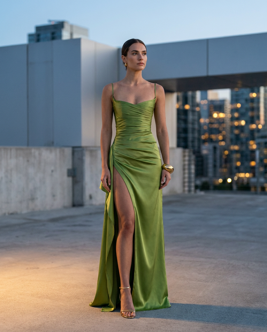 Robe Longue Helen - Olive