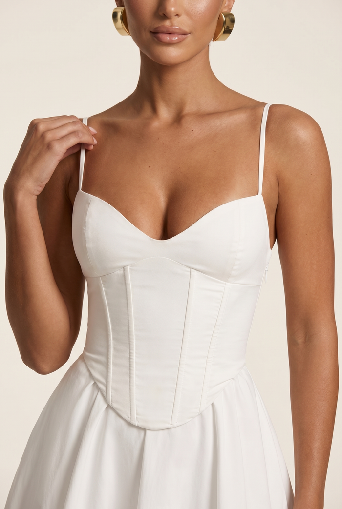 Robe Mi-Longue Mariella - Ivoire