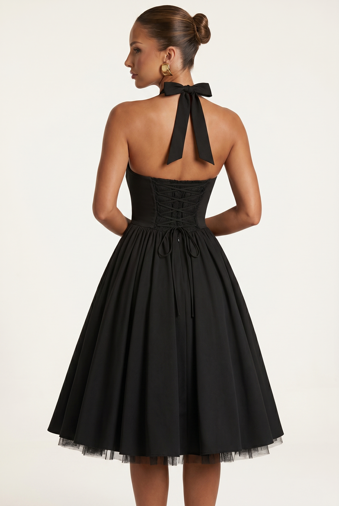 Robe Mi-Longue Cressida - Noir
