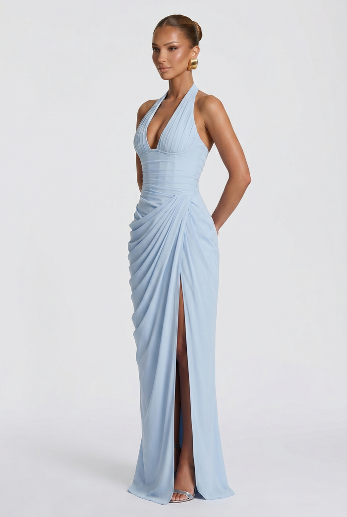 Robe Longue Minette - Bleu Glacier