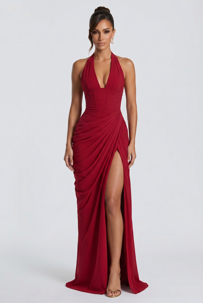 Robe Longue Minette - Rouge Profond