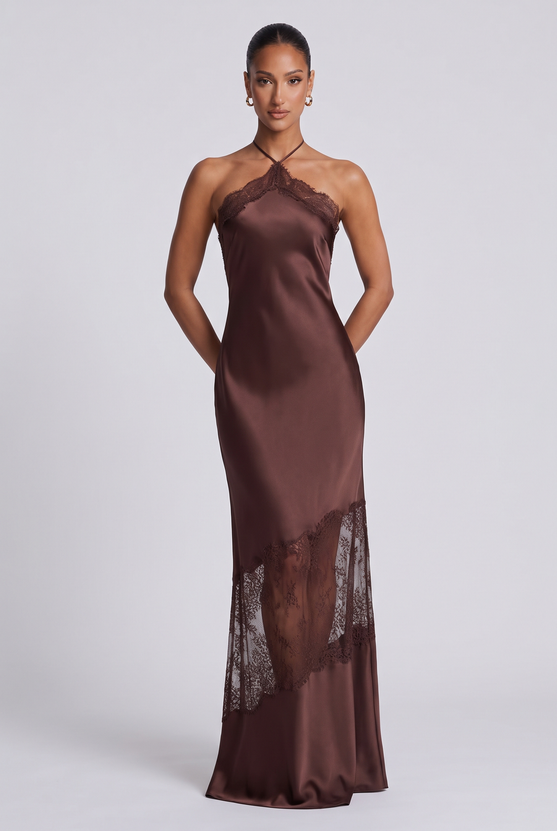 Agnetha Maxi Dress - Plum Brown