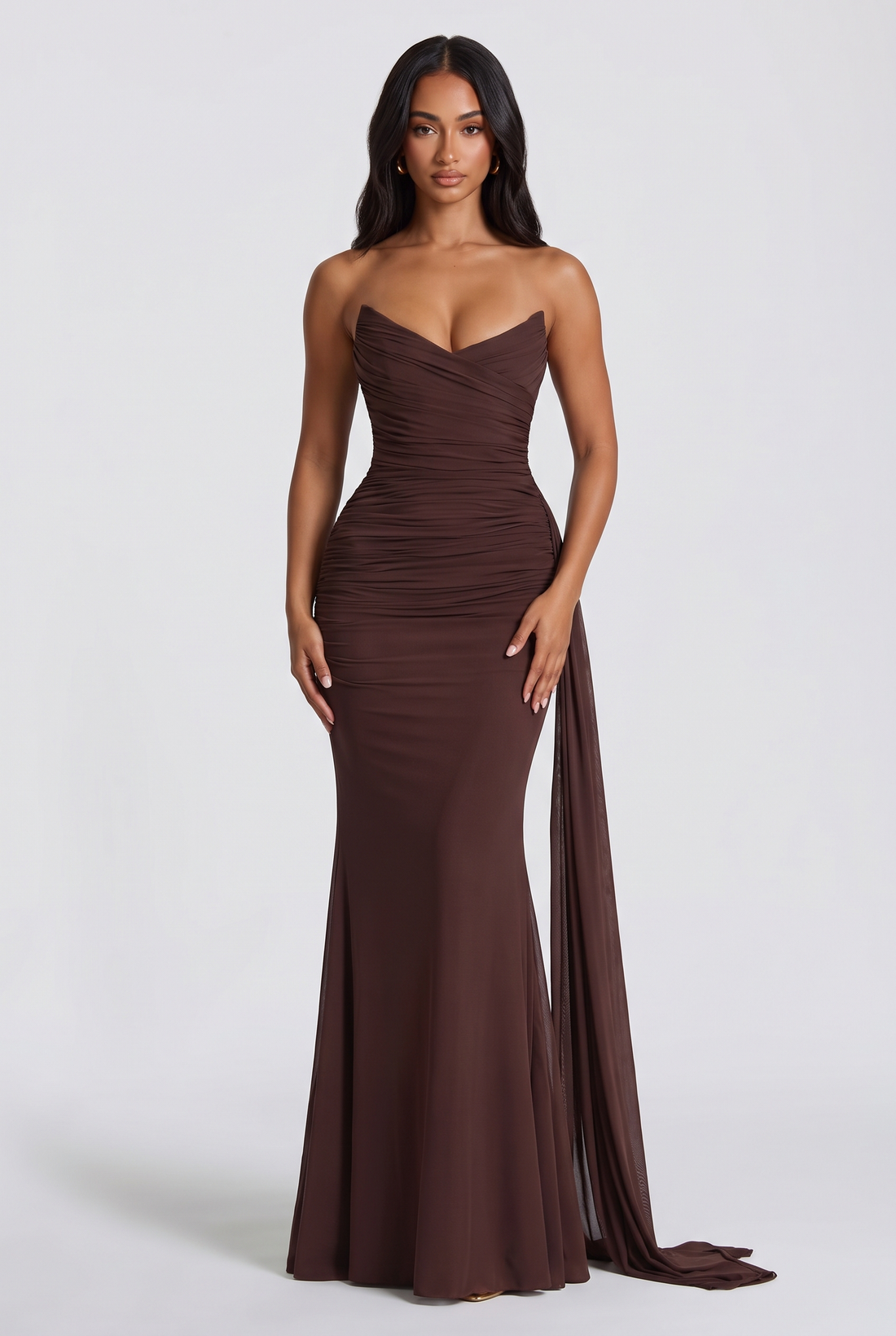 Ashika Maxi Dress - Plum Brown