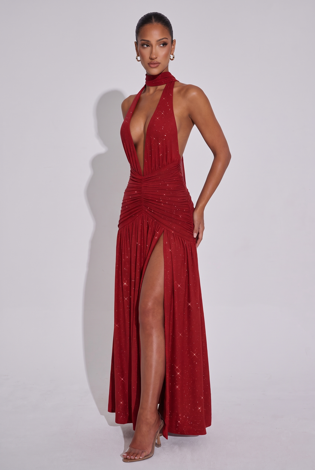 Melania Maxi Dress - Red Sequin
