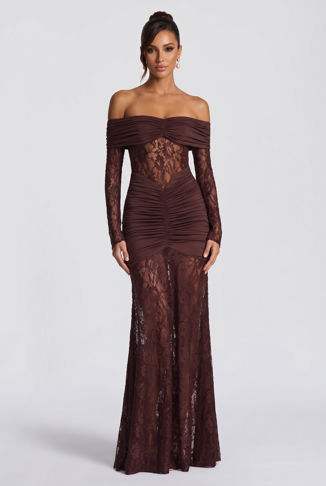 Sauline Maxi Dress - Plum Brown