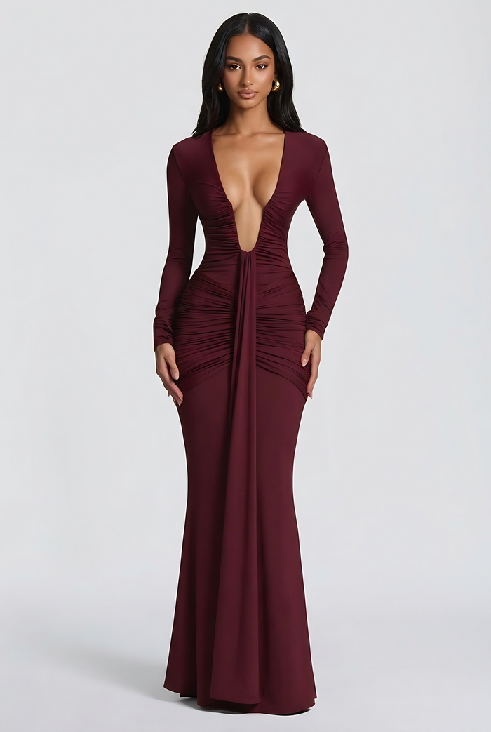Tara Maxi Dress - Cherry Lacquer