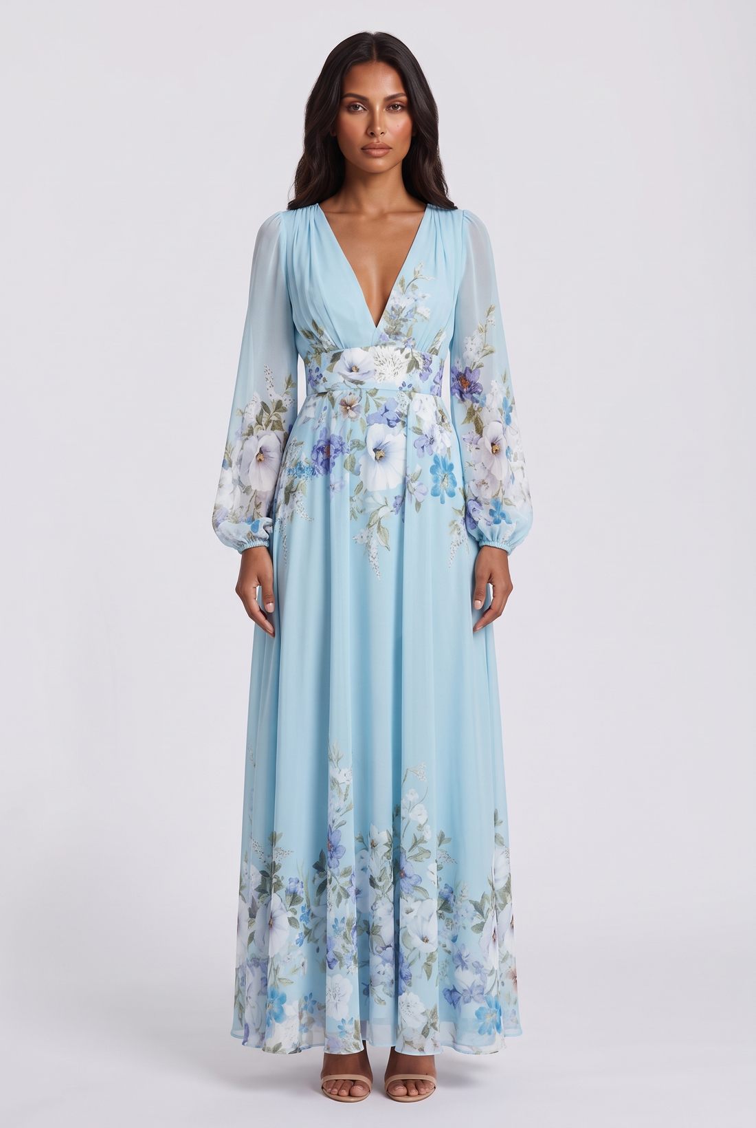 Azura Maxi Dress - Sky Blue