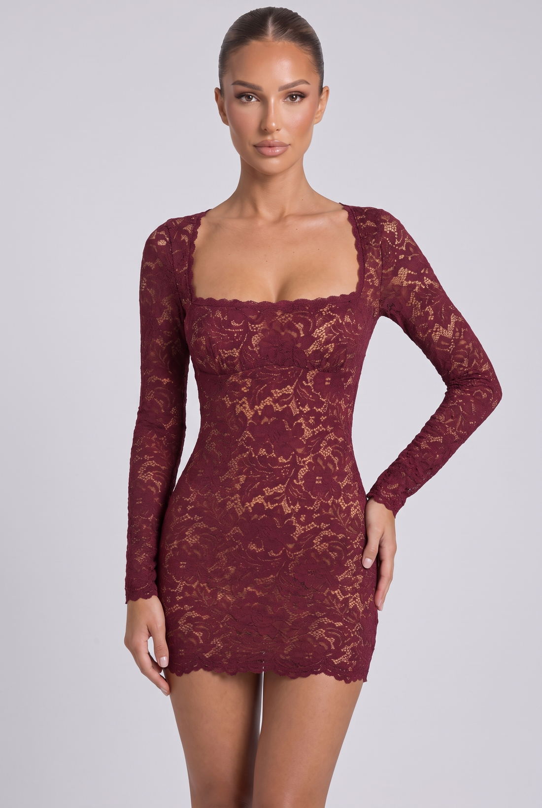 Selena Mini Dress - Burgundy