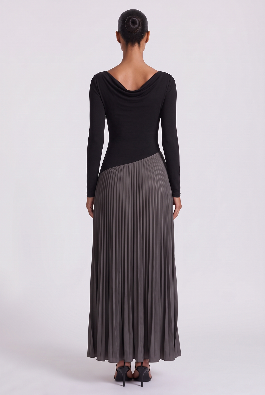 Ombeline Maxi Dress - Black & Grey