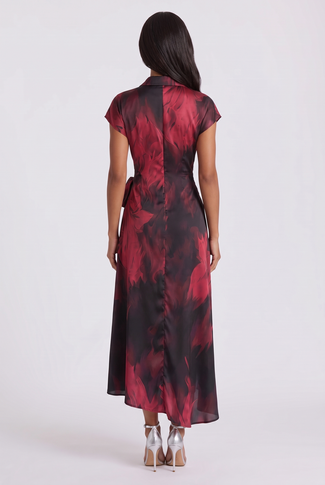 Isaure Midi Dress - Black Red