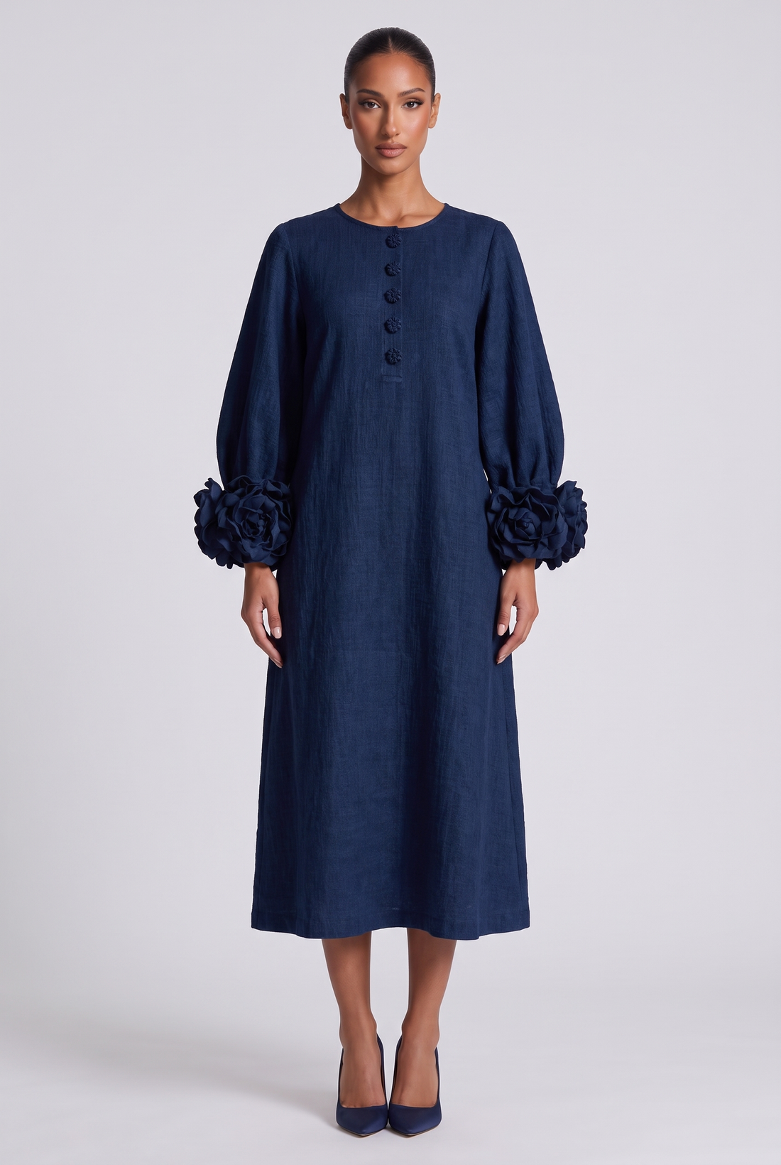 Roseline Midi Dress - Navy