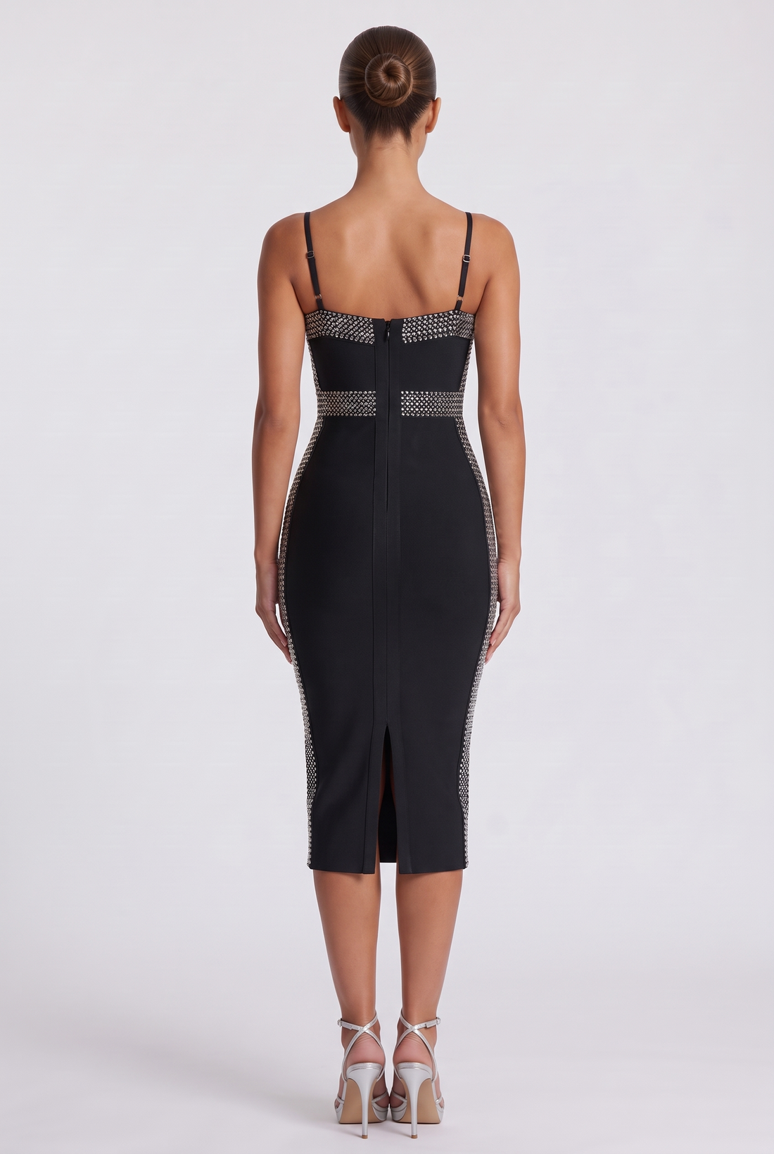 Lestie Midi Dress - Black Silver