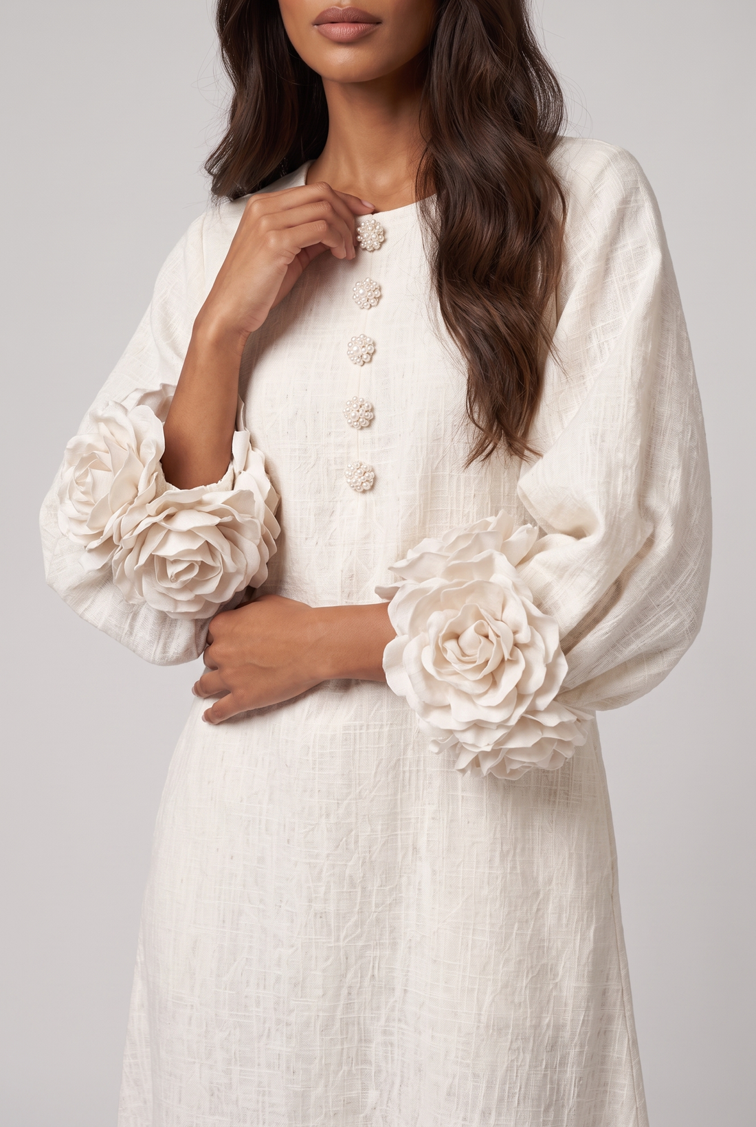 Roseline Midi Dress - White