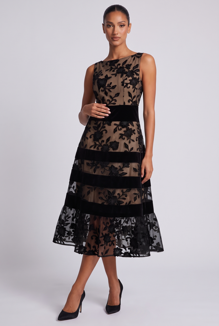Flavie Midi Dress - Black
