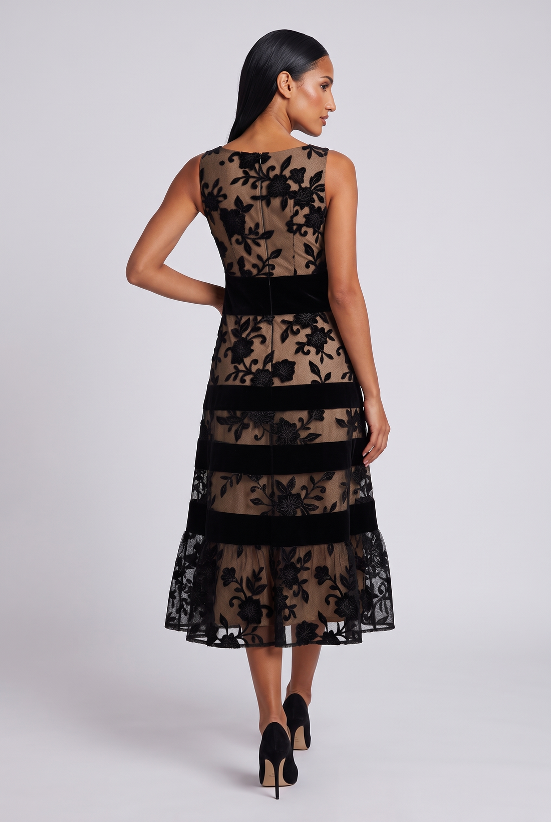 Flavie Midi Dress - Black