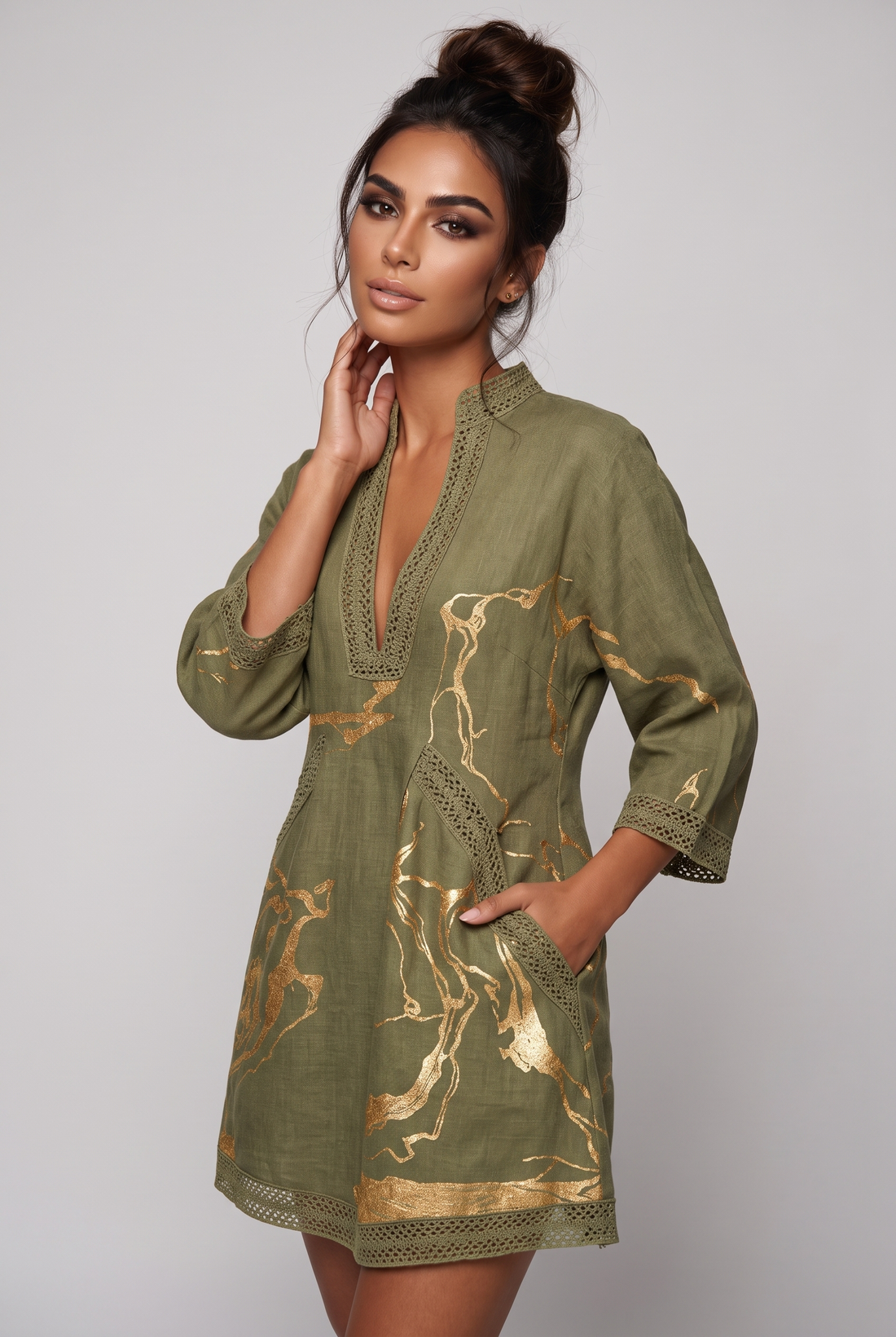 Giulia Mini Dress - Olive