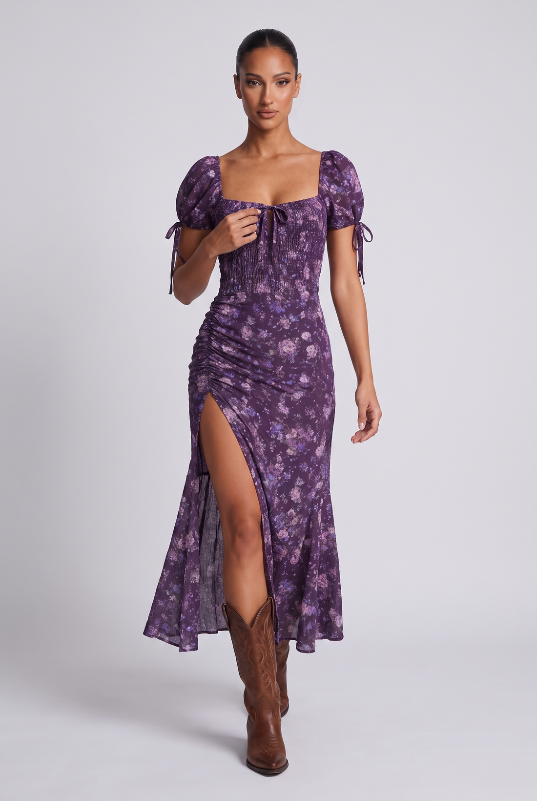 Juliette Midi Dress - Purple