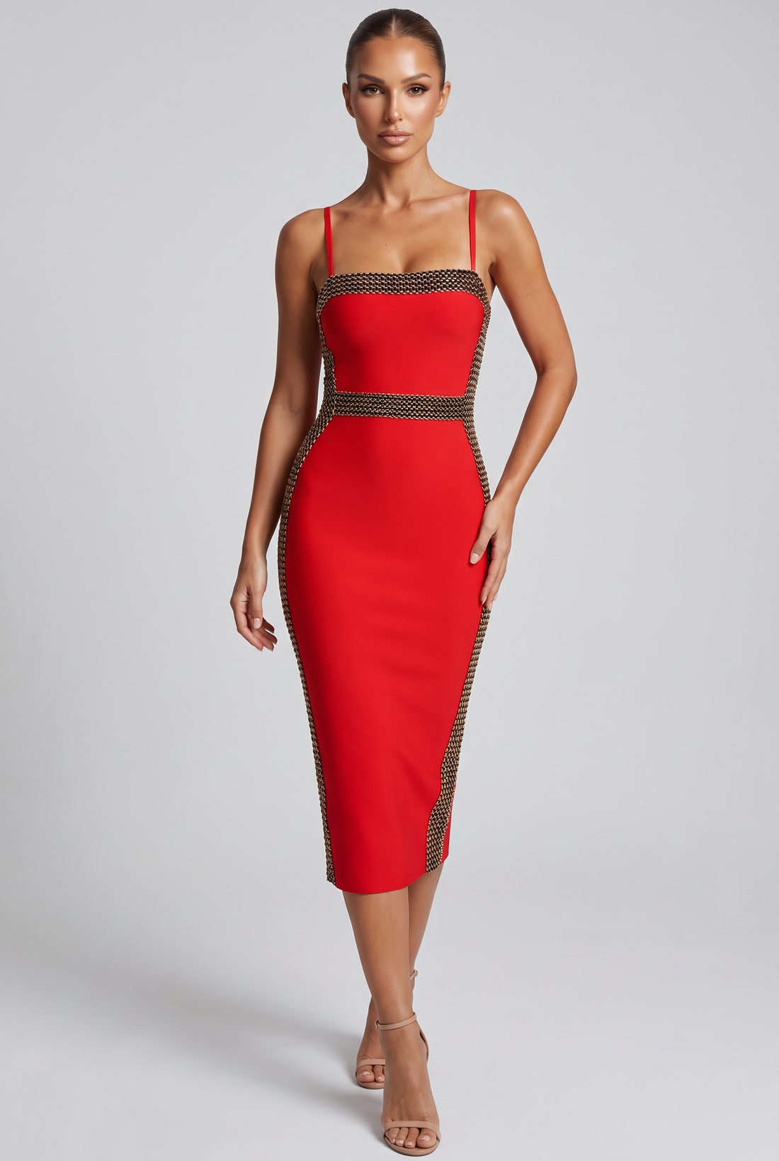 Lestie Midi Dress - Red