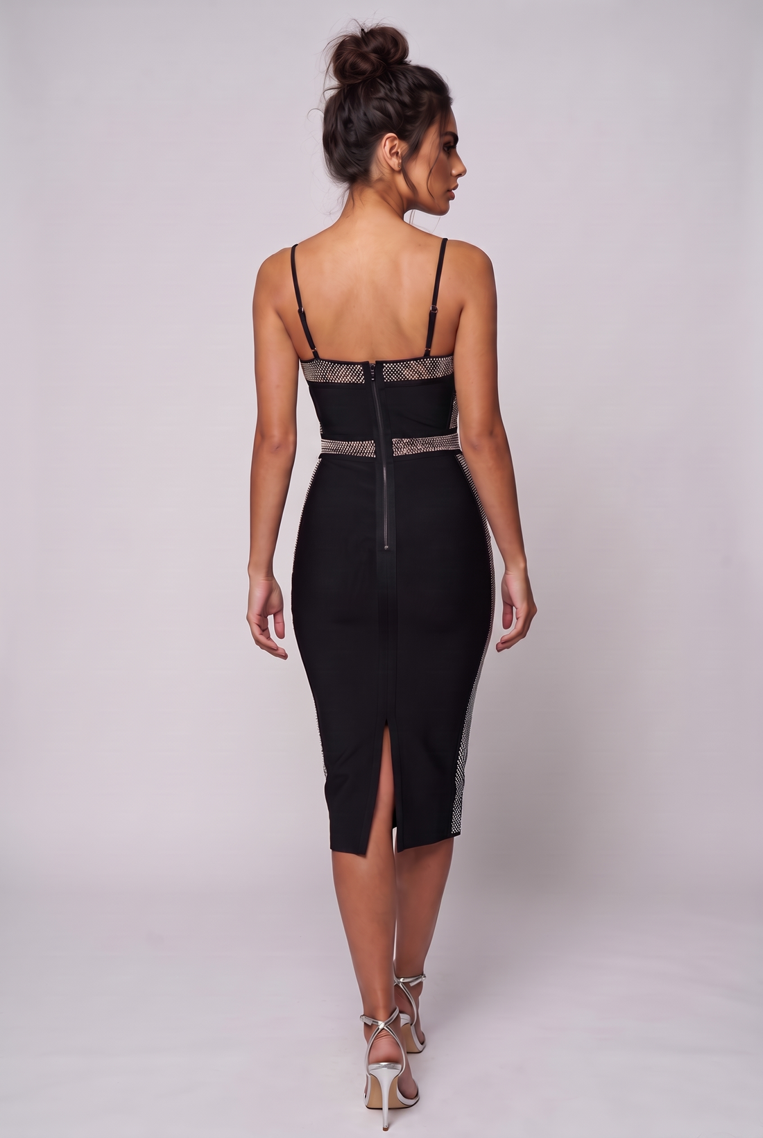 Lestie Midi Dress - Black Silver