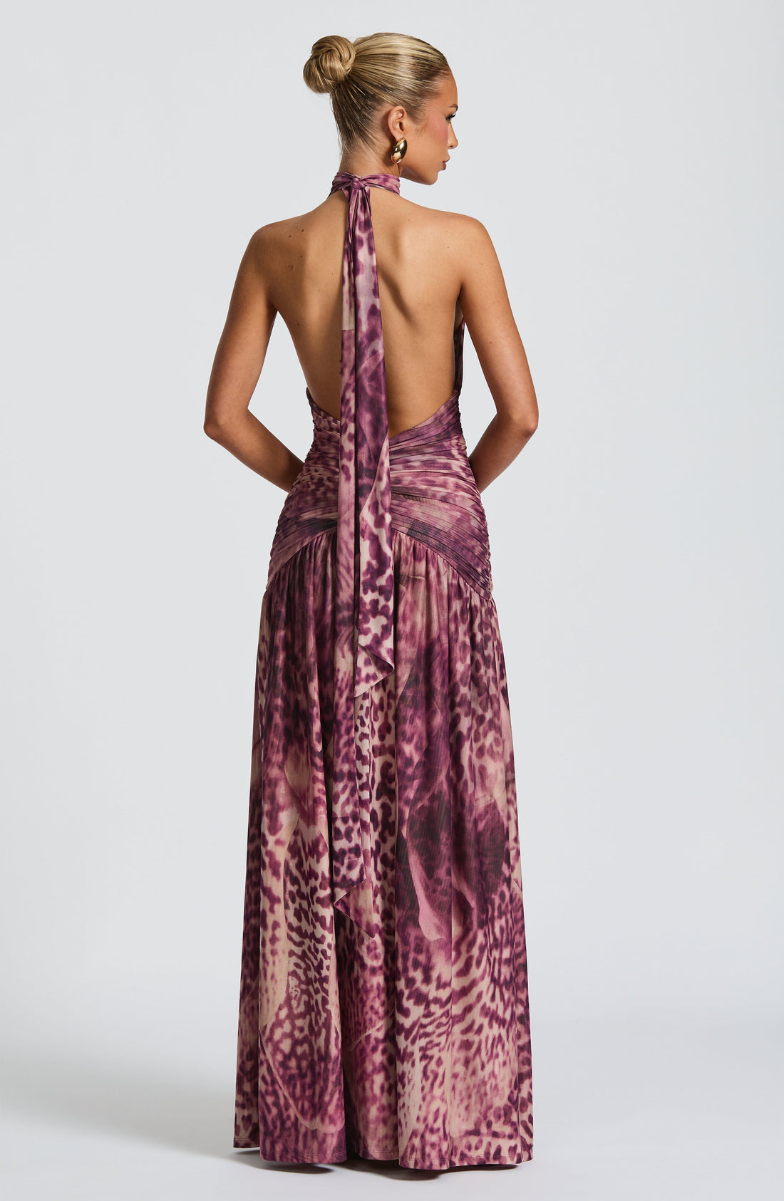 Melania Maxi Dress - Orchid Print