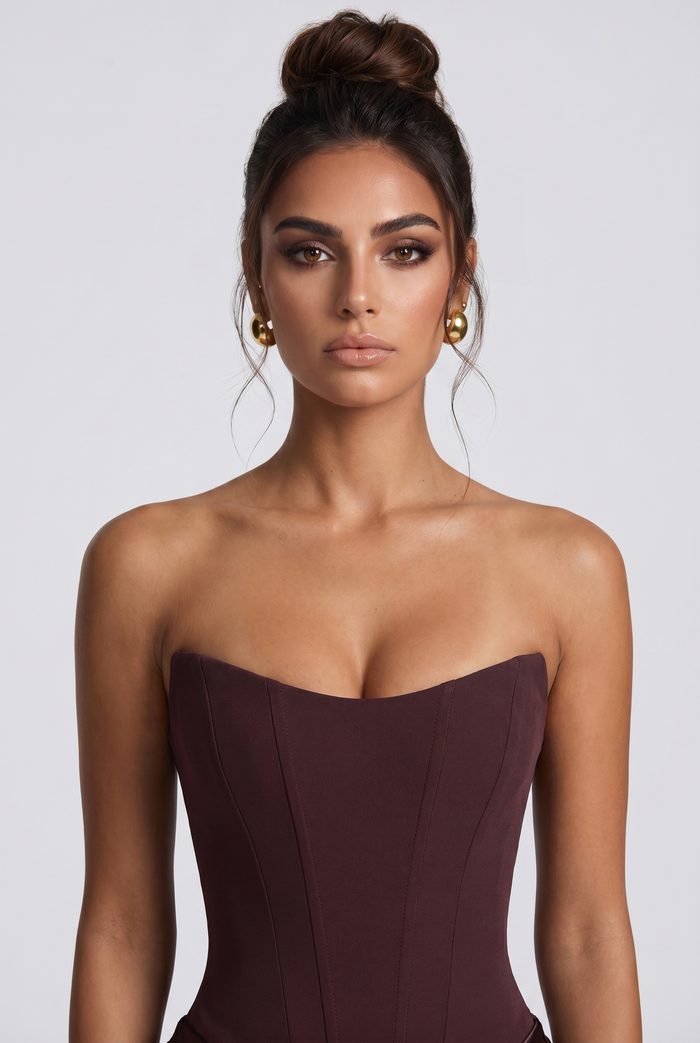 Robe Courte Maggie - Prune Marron