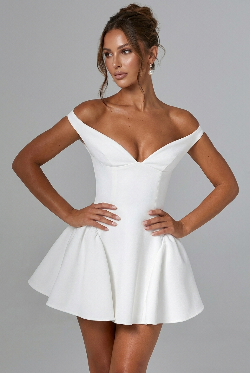 Robe Courte Marla - Ivoire