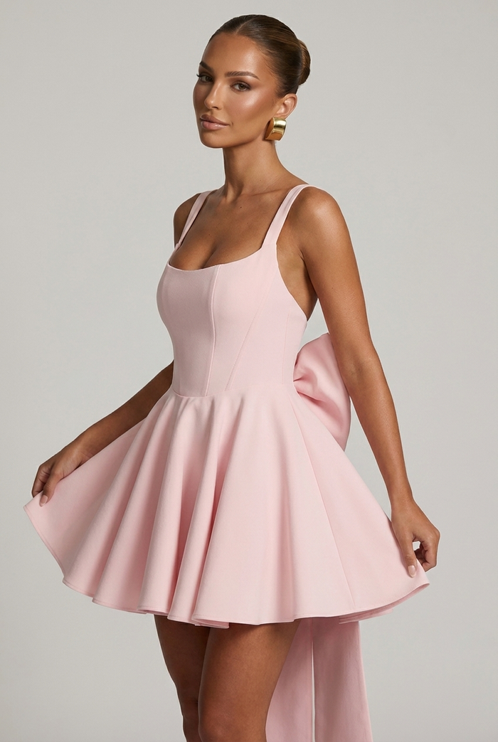 Robe Courte Rue - Rose Poudré