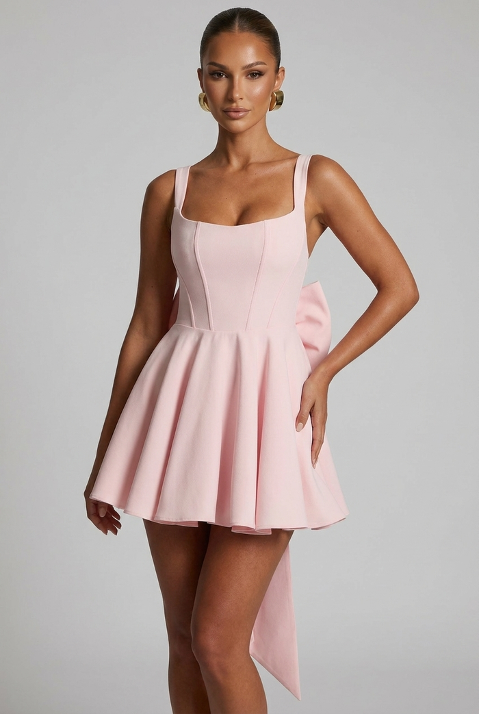 Robe Courte Rue - Rose Poudré