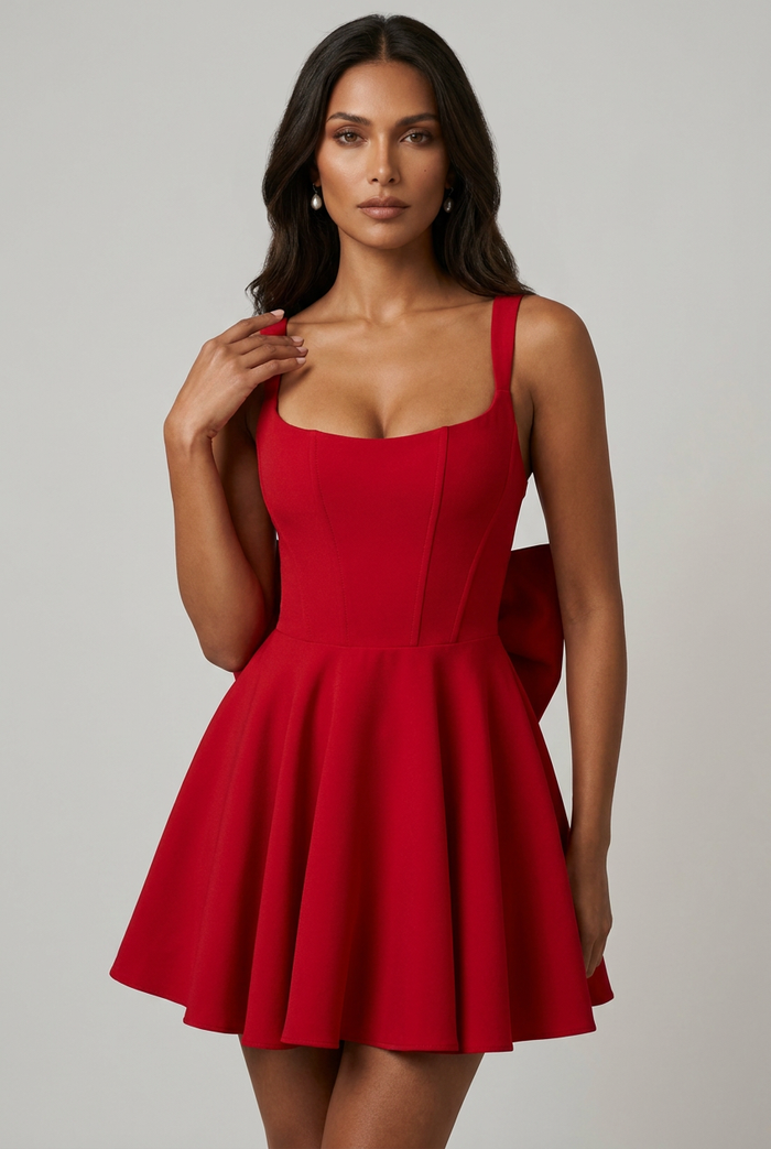 Robe Courte Rue - Rouge