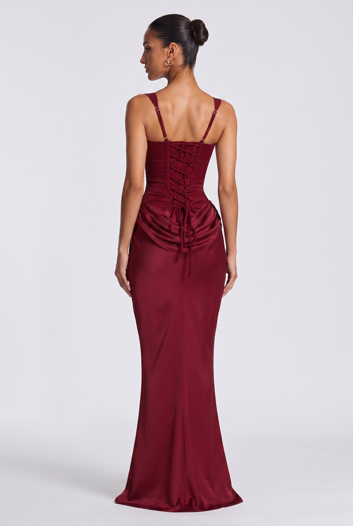 Robe Longue Cornelia - Bordeaux