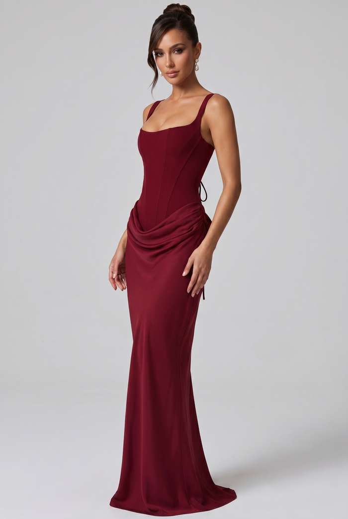 Robe Longue Cornelia - Bordeaux