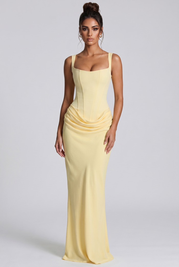 Robe Longue Cornelia - Jaune Citron