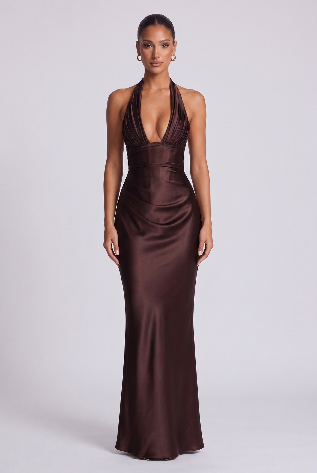 Robe Longue Elowen - Prune Marron