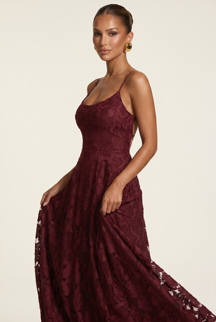Robe Longue Francis - Rouge Cerise