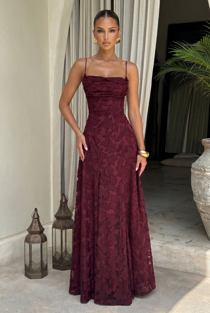 Robe Longue Francis - Rouge Cerise