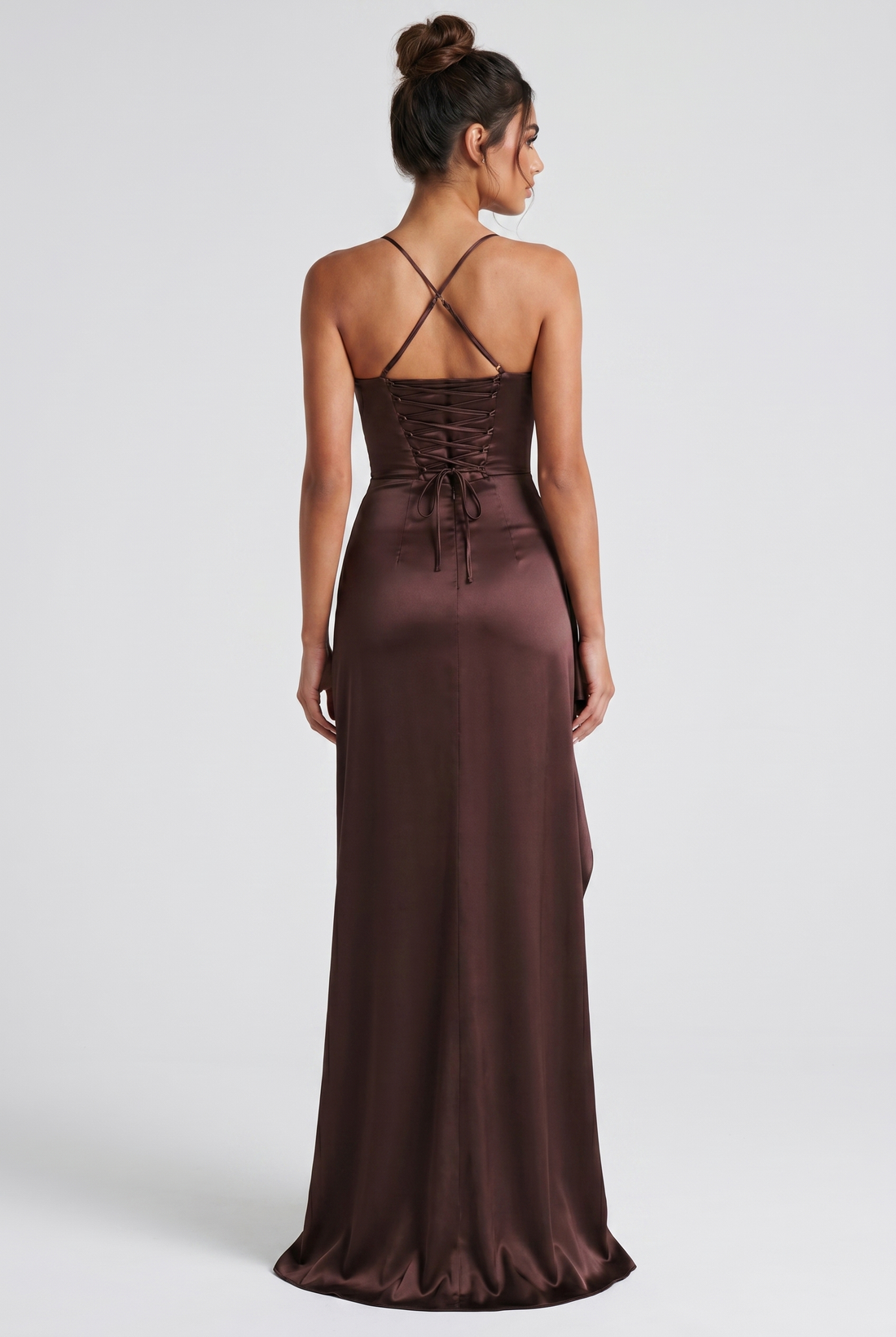 Robe Longue Helen - Prune Marron