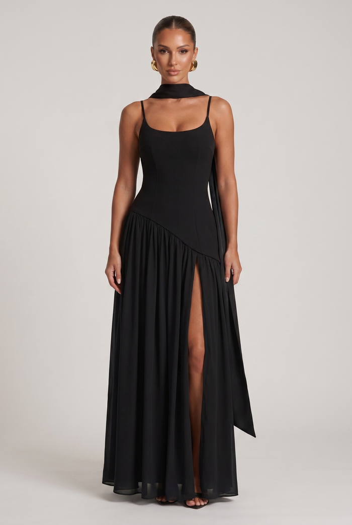 Robe Longue Maliyah - Noir