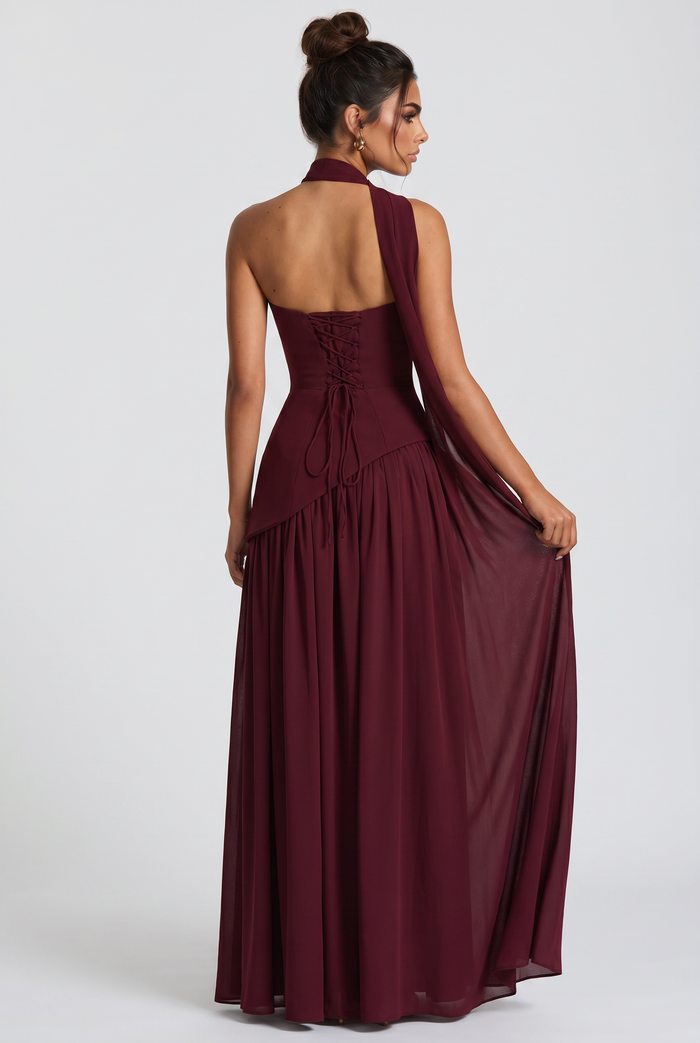 Robe Longue Maliyah - Rouge Cerise