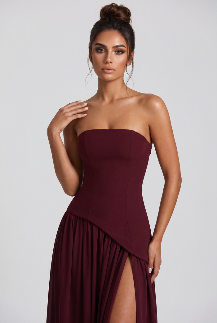 Robe Longue Maliyah - Rouge Cerise