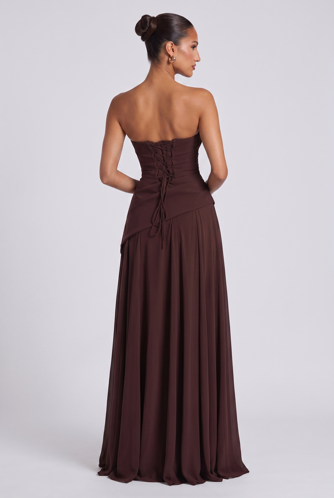 Robe Longue Patricia - Prune Marron
